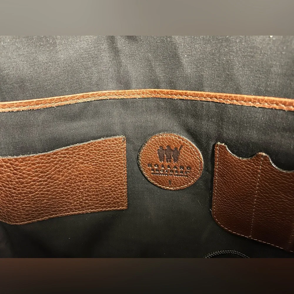Holland/Mulholland Brothers Brown Leather and Canvas Messenger Bag, Made in USA
